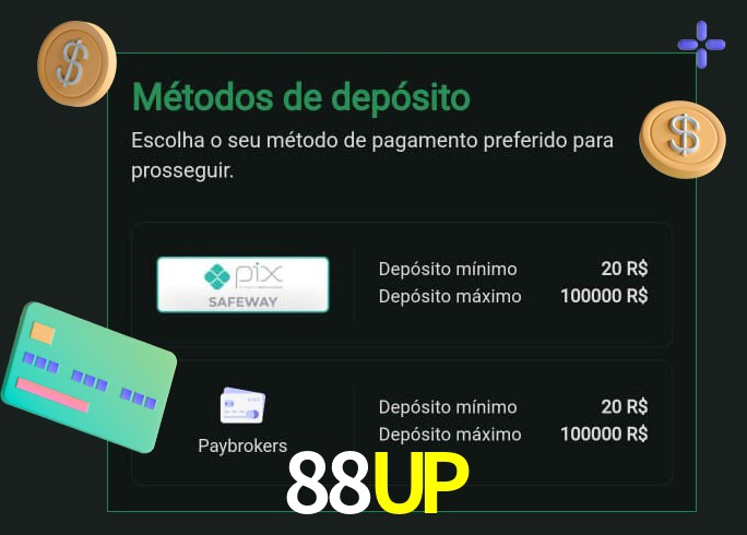 O cassino 88UP oferece uma grande variedade de métodos de pagamento